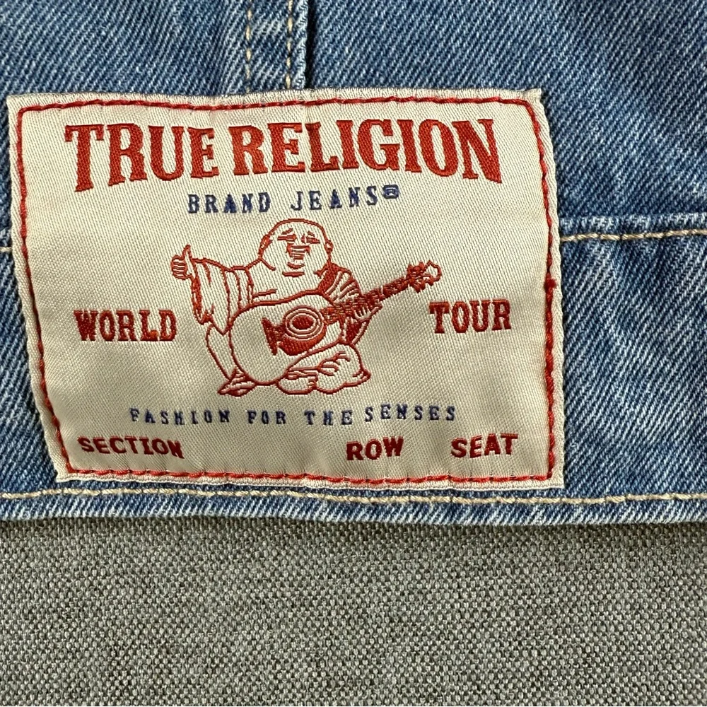 True Religion Light Blue Jesse Denim Trucker Jacket size Large‎